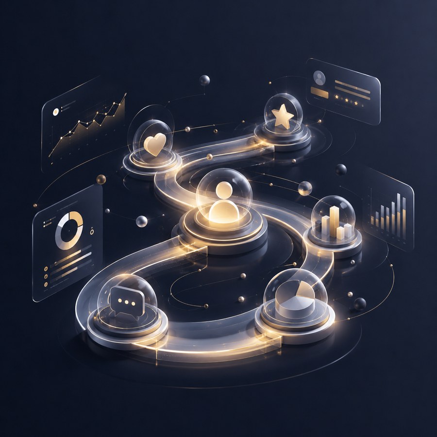 Абстрактная 3D карта клиентского пути